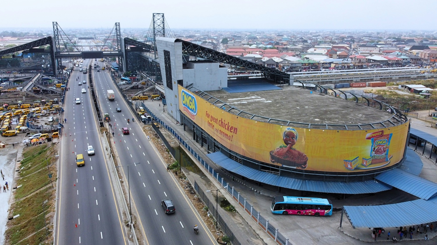 Vehicles arriving at port